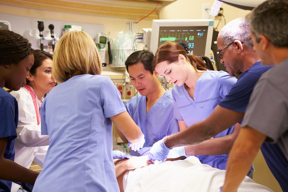 doctors in an emergency room