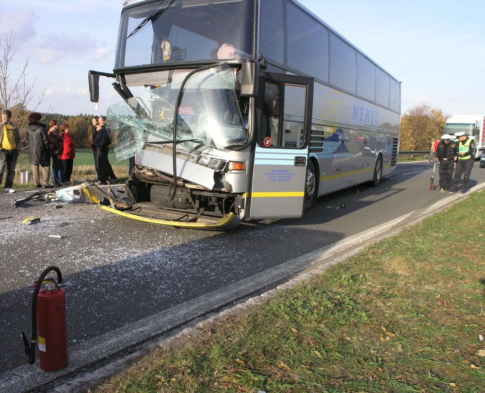a totaled bus