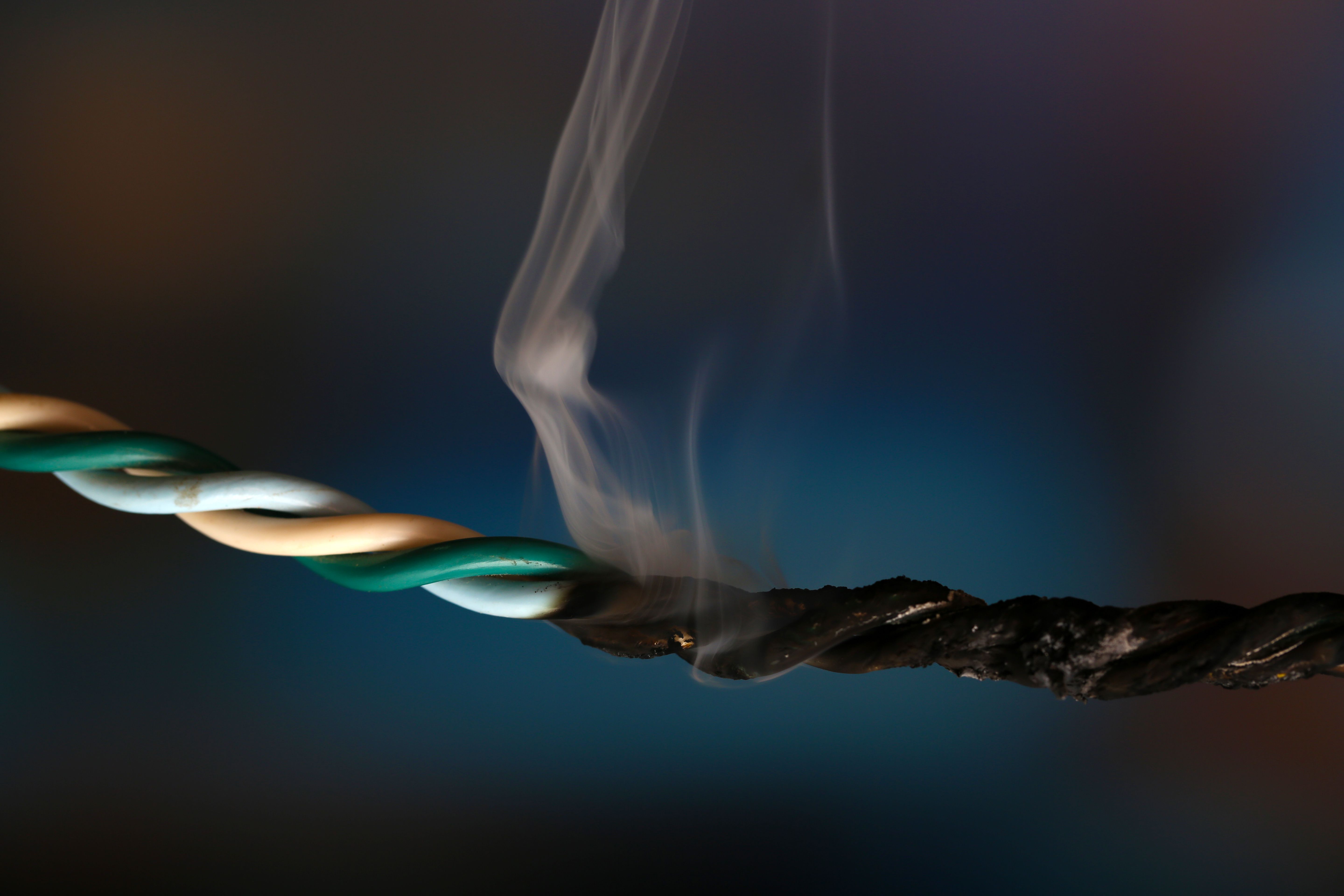 Photo of burning electrical wires
